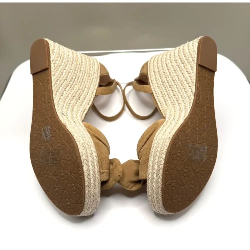 Kate Spade New York Tianna Platform Wedges Sz 10 tan suede espadrille